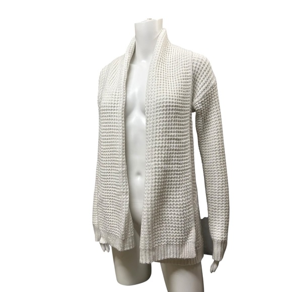 A New Day Off White Stretchy Waffle Knit Open Front Cardigan Size S - Picture 5 of 10
